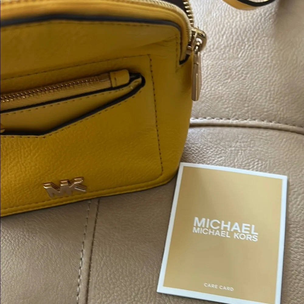 Michael Kors Mustard Mini Bag backpack all leather 7 1/2 x 6 like new